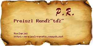 Preiszl Renátó névjegykártya
