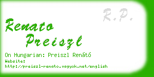 renato preiszl business card